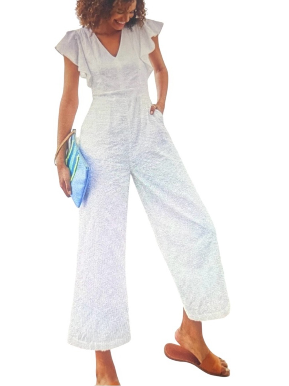 VINEYARD VINES White Floral Eyelet BAHAMIAN One Piece Jumpsuit Small